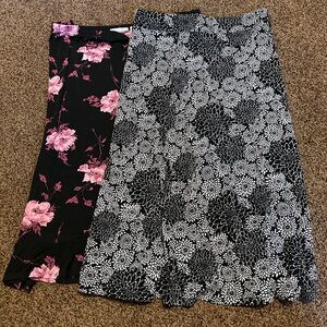 Jaclyn Smith Black and Pink Floral A-Line Skirt Set